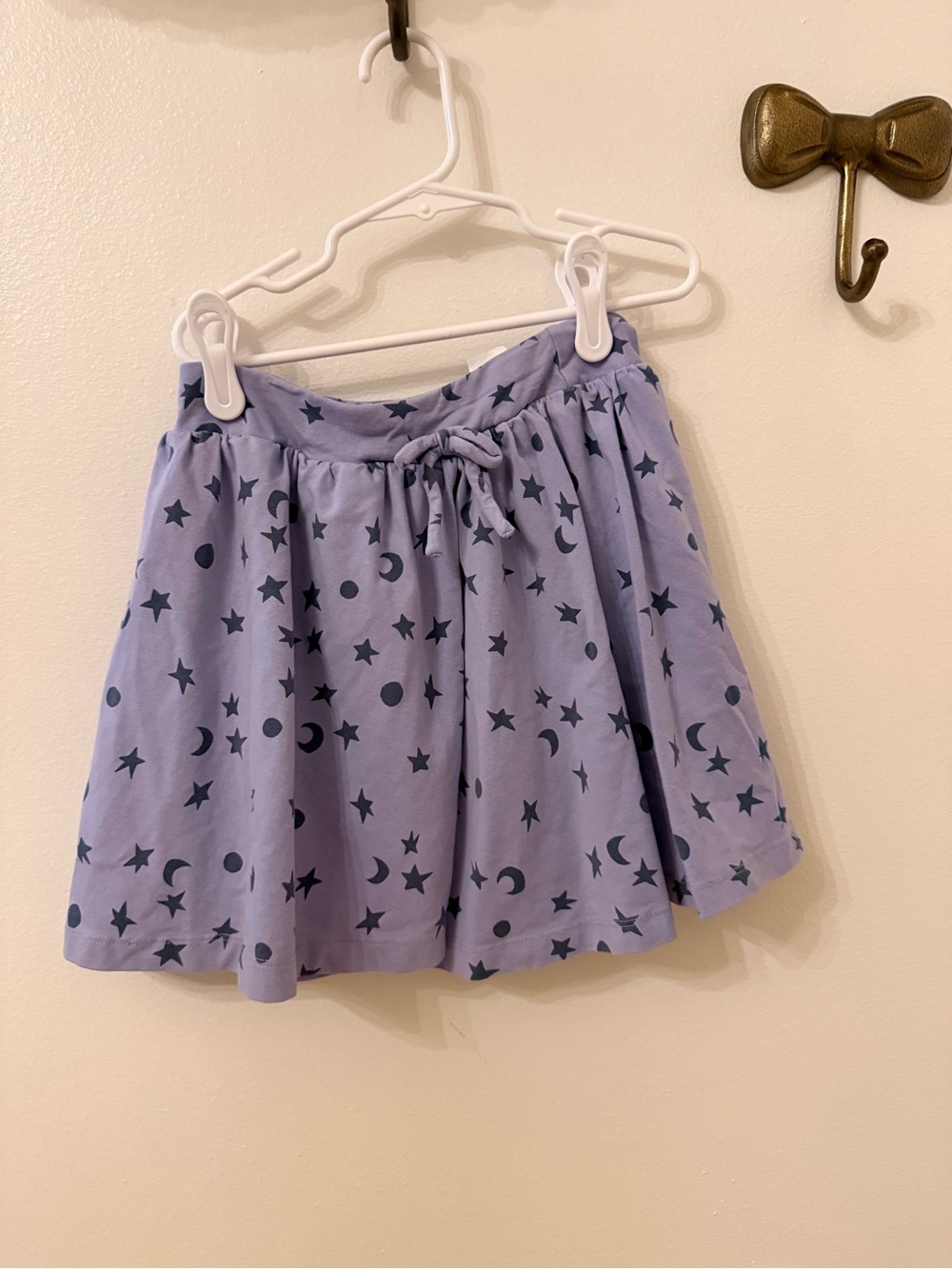 Hanna Andersson Lavender Skater Skirt with Navy Stars & Moons